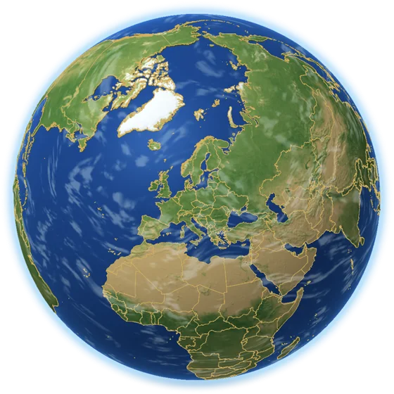 Illustration of Earth with country borders